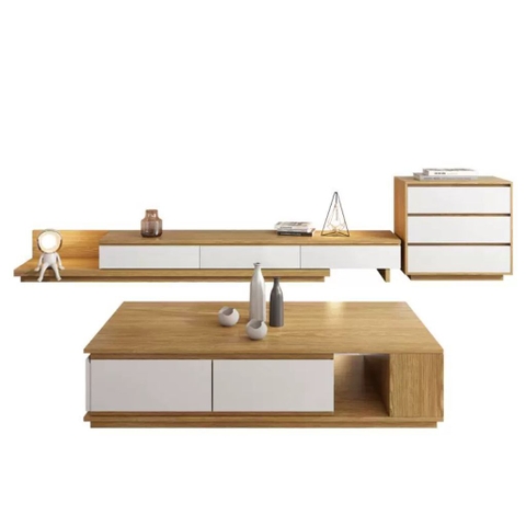 Combo Kệ Tivi Bàn Trà Hiện Đại Kèm Tủ Trang Trí Đa Năng 200x40x30cm Yapi-708