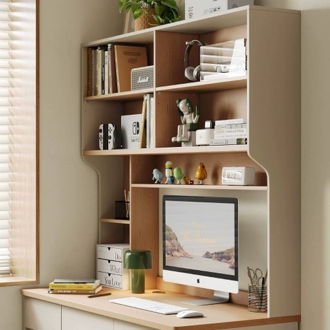Bàn Học Chân Gỗ Kèm Kệ Sách Và Ngăn Kéo Đa Năng 120x60x200cm Yapi-436