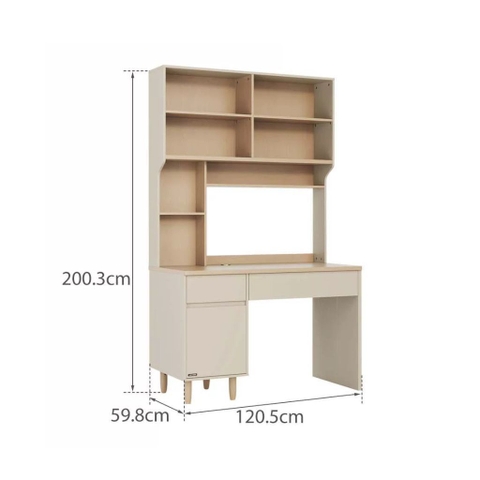 Bàn Học Chân Gỗ Kèm Kệ Sách Và Ngăn Kéo Đa Năng 120x60x200cm Yapi-436