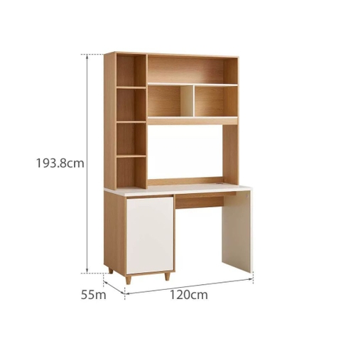 Bàn Học Chân Gỗ Kèm Kệ Sách Và Ngăn Kéo Đa Năng 120x60x200cm Yapi-436