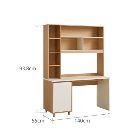 Bàn Học Chân Gỗ Kèm Kệ Sách Và Ngăn Kéo Đa Năng 120x60x200cm Yapi-436