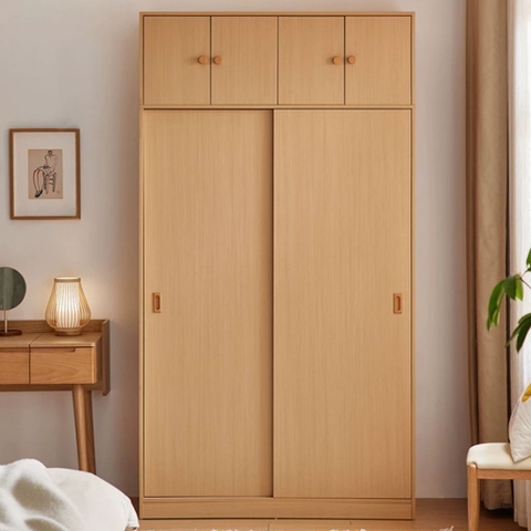 Tủ Quần Áo Cửa Lùa Nhò Gọn Kèm Tủ Nóc Tiện Lợi 120x60x180cm Yapi-272