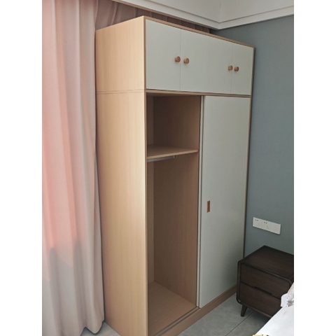 Tủ Quần Áo Cửa Lùa Nhò Gọn Kèm Tủ Nóc Tiện Lợi 120x60x180cm Yapi-272