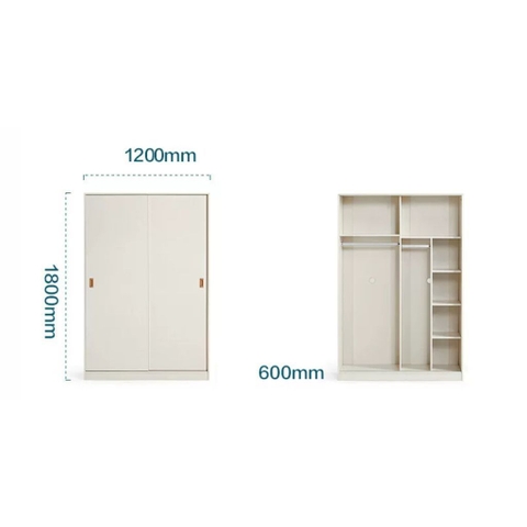 Tủ Quần Áo Cửa Lùa Nhò Gọn Kèm Tủ Nóc Tiện Lợi 120x60x180cm Yapi-272