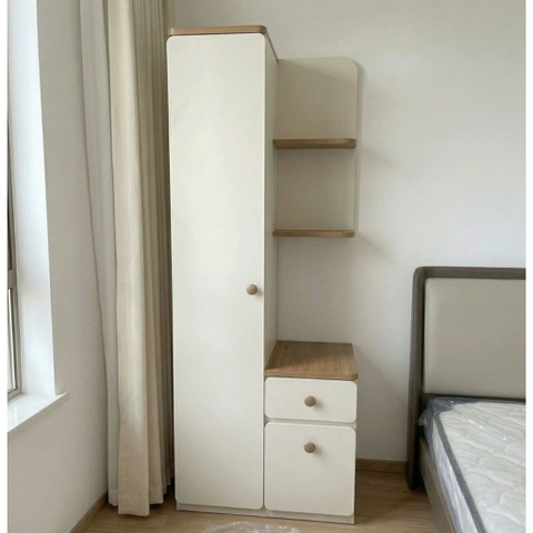 Tủ Góc Để Đồ Đa Năng Có Tủ Đứng, Kệ Trang Trí Và Ngăn Kéo Hiện Đại 80x50x180cm Yapi-187