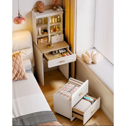 Bàn Trang Điểm Kèm Gương Và Ghế Ngăn Kéo Đa Năng 60x45x139cm Yapi-817