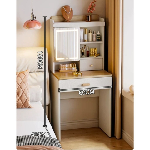 Bàn Trang Điểm Kèm Gương Và Ghế Ngăn Kéo Đa Năng 60x45x139cm Yapi-817
