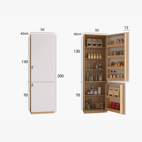 Tủ Để Đồ Đa Năng Cửa Mở Kèm Ngăn Kéo Hiện Đại 100x42x200cm Yapi-185