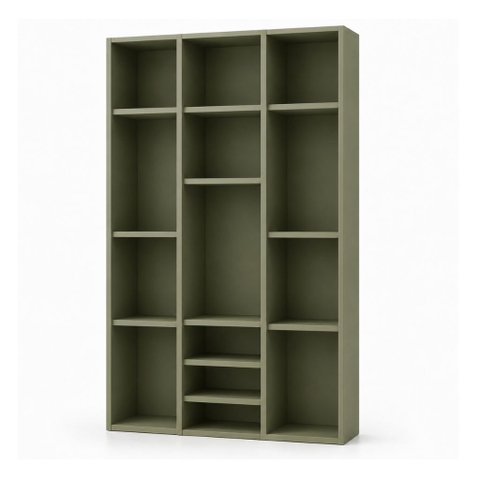 Kệ Sách Trang Trí Nhiều Ngăn Mở Màu Xanh Lá Hiện Đại 120x35x200cm Yapi-XKS001