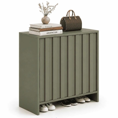 Tủ Giày Thiết Kế Cánh Nan Dọc Màu Xanh Lá Hiện Đại 90x35x100cm Yapi-XTG003