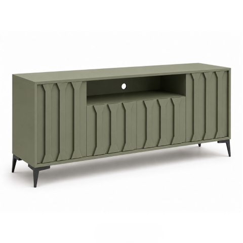 Kệ Tivi Cánh Sọc Nổi Nhiều Ngăn Lưu Trữ Màu Xanh Lá 180x40x70cm Yapi-XTV001