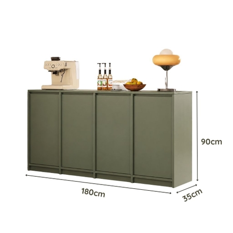Tủ Trang Trí Hiện Đại Thiết Kế Tối Giản Màu Xanh Lá Cho Phòng Khách 180x35x90cm Yapi-XTD002