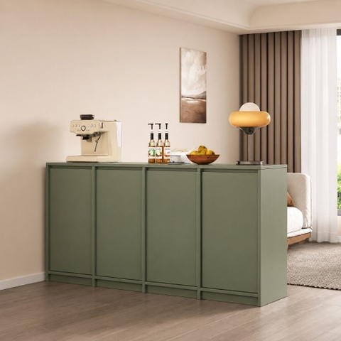 Tủ Trang Trí Hiện Đại Thiết Kế Tối Giản Màu Xanh Lá Cho Phòng Khách 180x35x90cm Yapi-XTD002