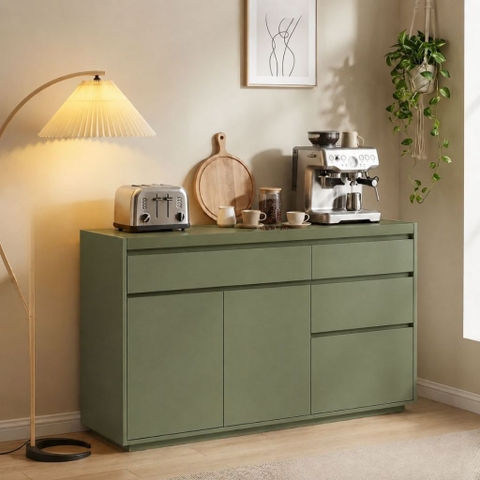 Tủ Bếp Đa Năng Nhiều Ngăn Kéo Hiện Đại Màu Xanh Lá 150x40x90cm Yapi-XTB005