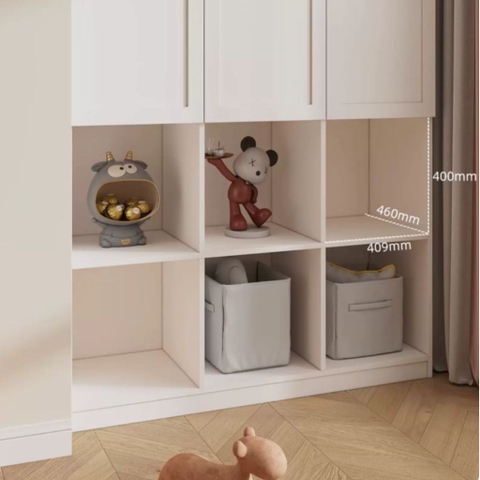 Tủ Quần Áo Tích Hợp Kệ Trưng Bày Đa Năng Cánh Vòm Hiện Đại 120x50x200cm Yapi-189