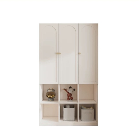 Tủ Quần Áo Tích Hợp Kệ Trưng Bày Đa Năng Cánh Vòm Hiện Đại 120x50x200cm Yapi-189