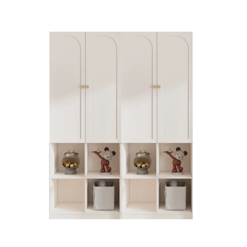 Tủ Quần Áo Tích Hợp Kệ Trưng Bày Đa Năng Cánh Vòm Hiện Đại 120x50x200cm Yapi-189