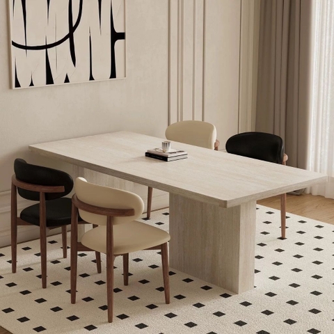 Bàn Ăn Bo Tròn 4 Góc Tối Giản Hiện Đại Cho Phòng Bếp 160x80x75cm Yapi-BA001