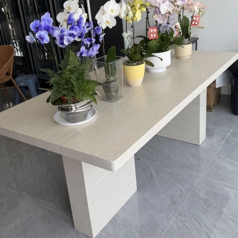 Bàn Ăn Bo Tròn 4 Góc Tối Giản Hiện Đại Cho Phòng Bếp 160x80x75cm Yapi-BA001