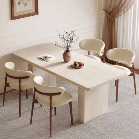 Bàn Ăn Bo Tròn 4 Góc Tối Giản Hiện Đại Cho Phòng Bếp 160x80x75cm Yapi-BA001