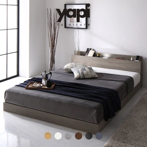 Giường Ngủ Bệt Phong Cách Nhật Bản Tích Hợp Kệ Đầu Giường 1m8x2m Yapi-562