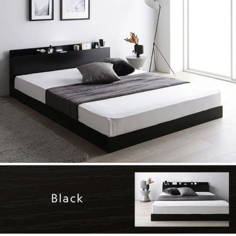 Giường Ngủ Bệt Phong Cách Nhật Bản Tích Hợp Kệ Đầu Giường 1m8x2m Yapi-562