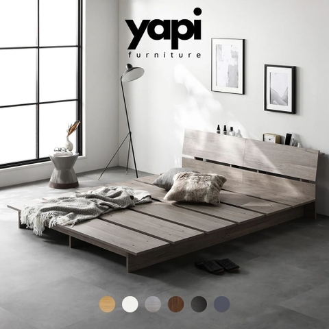 Giường Bệt Pallet Có Đầu Giường Kèm Kệ Để Đồ Dễ Lắp Ráp 1m8x2m Yapi-564