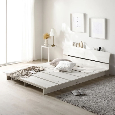 Giường Bệt Pallet Có Đầu Giường Kèm Kệ Để Đồ Dễ Lắp Ráp 1m8x2m Yapi-564