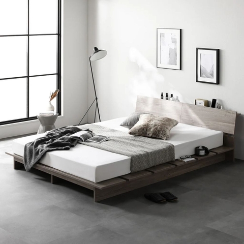 Giường Bệt Pallet Có Đầu Giường Kèm Kệ Để Đồ Dễ Lắp Ráp 1m8x2m Yapi-564