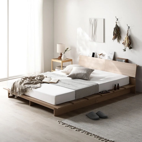 Giường Bệt Pallet Có Đầu Giường Kèm Kệ Để Đồ Dễ Lắp Ráp 1m8x2m Yapi-564
