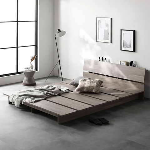 Giường Bệt Pallet Có Đầu Giường Kèm Kệ Để Đồ Dễ Lắp Ráp 1m8x2m Yapi-564
