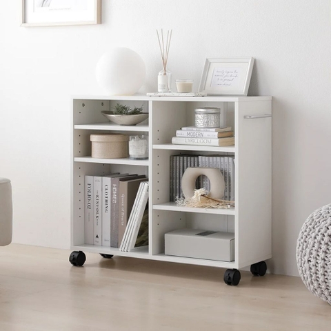 Kệ Sách Di Động 3 Tầng Có Bánh Xe Nhỏ Gọn Đa Năng 75x26x66.7cm Yapi-679