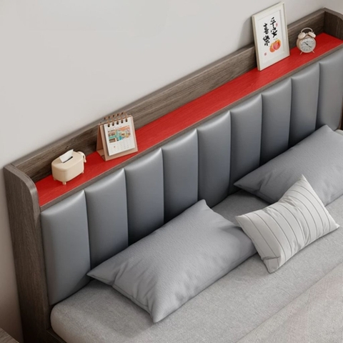 Giường Ngủ Đầu Giường Bọc Nệm Kèm Kệ Đầu Giường 1m8x2m Yapi-569