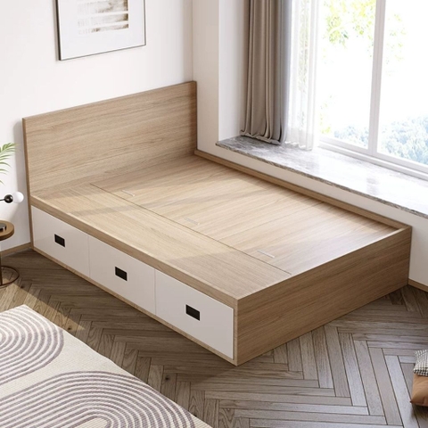 Giường Ngủ 3 Ngăn Kéo Lưu Trữ Có Hộc Lưu Trữ 1m8x2m Yapi-571