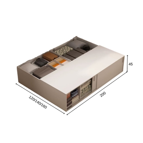 Giường Ngủ Kèm Tủ Lưu Trữ Cánh Lùa Hiện Đại 1m6x2m Yapi-573