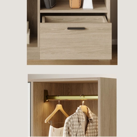 Tủ Quần Áo Cánh Gương Tích Kèm Ngăn Kéo 100x40x180cm Yapi-273