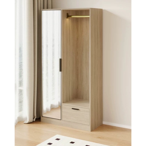 Tủ Quần Áo Cánh Gương Tích Kèm Ngăn Kéo 100x40x180cm Yapi-273