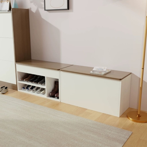 Ghế Đôn Ngồi Mang Giày Tích Hợp Kệ Giày Tủ Lưu Trữ 160x32x44cm Yapi-345