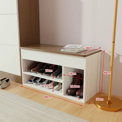Ghế Đôn Ngồi Mang Giày Tích Hợp Kệ Giày Tủ Lưu Trữ 160x32x44cm Yapi-345