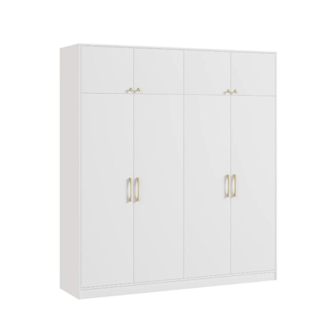 Tủ Quần Áo Gỗ MDF 4 Cánh Mở Hiện Đại Chia Nhiều Ngăn 200x55x220cm Yapi-243