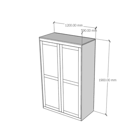 Tủ Quần Áo Gỗ MDF 2 Cánh Màu Vân Gỗ Tự Nhiên Hiện Đại Có Ngăn Kệ 120x60x190cm Yapi-244
