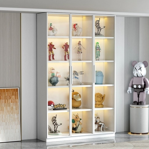 Tủ Trưng Bày Mô Hình Cánh Kính Cao Cấp-Nội Thất Phòng Khách 200x40x200cm Yapi-TK009