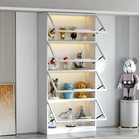 Tủ Trưng Bày Mô Hình Cánh Kính Cao Cấp-Nội Thất Phòng Khách 200x40x200cm Yapi-TK009