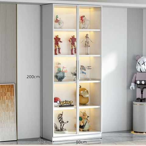 Tủ Trưng Bày Mô Hình Cánh Kính Cao Cấp-Nội Thất Phòng Khách 200x40x200cm Yapi-TK009