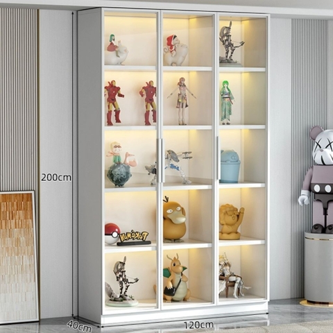 Tủ Trưng Bày Mô Hình Cánh Kính Cao Cấp-Nội Thất Phòng Khách 200x40x200cm Yapi-TK009