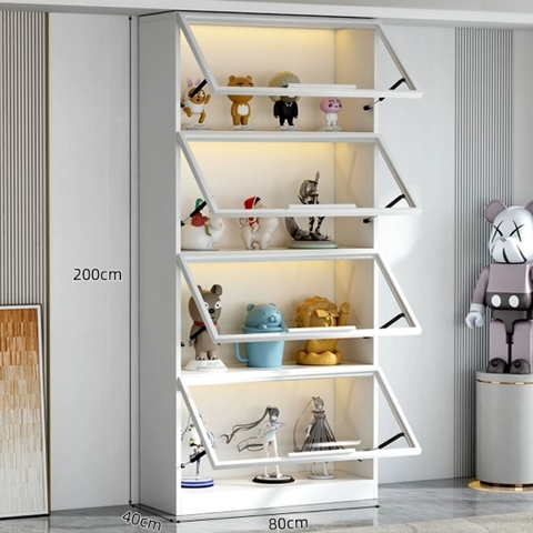 Tủ Trưng Bày Mô Hình Cánh Kính Cao Cấp-Nội Thất Phòng Khách 200x40x200cm Yapi-TK009