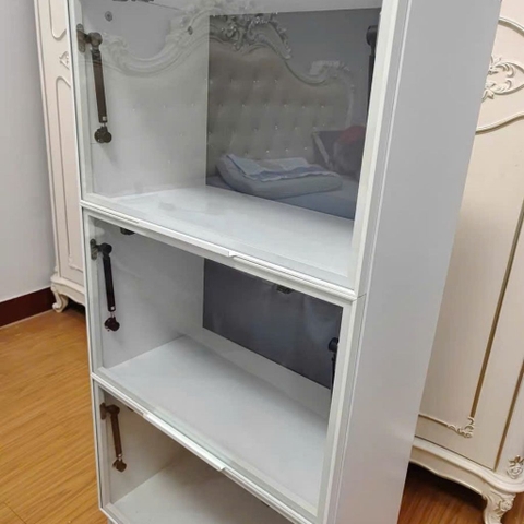 Tủ Trưng Bày Mô Hình Gỗ MDF Cánh Kính Nâng Cường Lực-Nội Thất Phòng Khách 80x40x200cm Yapi-TK013