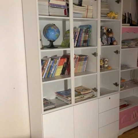 Tủ Lưu Trữ Tài Liệu Gỗ MDF Cánh Kính Cường Lực, Nhiều Ngăn Kéo 120x32x200 Yapi-TK015