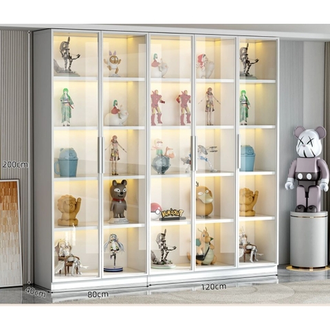 Tủ Trưng Bày Mô Hình Cánh Kính Cao Cấp-Nội Thất Phòng Khách 200x40x200cm Yapi-TK009