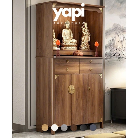 Tủ Thờ Gỗ MDF Phủ Melamine Hiện Đại Có Hộc Thờ Trên Và Ngăn Kéo 68,6x48x188,5cm Yapi-1206